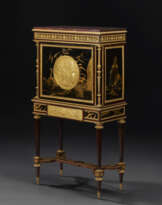 A LATE LOUIS XVI ORMOLU-MOUNTED THUYA, EBONY AND JAPANESE LACQUER SECRETAIRE A ABATTANT
