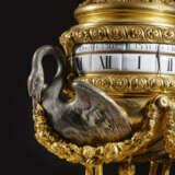 A LOUIS XVI ORMOLU, SILVERED BRONZE AND ROUGE GRIOTTE `PENDULE A CERCLES TOURNANTS` - photo 4