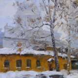 Питерский дворик зимой Leinwand auf dem Hilfsrahmen Ölfarbe Zeitgenössischer Realismus Stadtlandschaft Russland 2023 - Foto 1