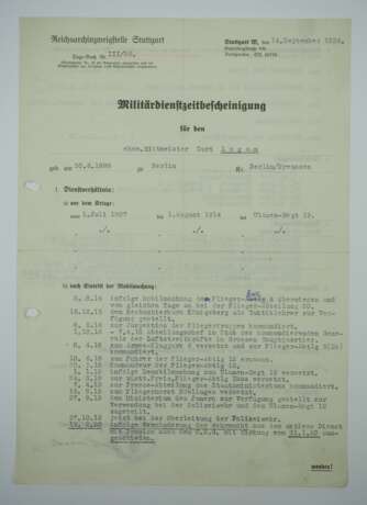 Württemberg: Urkundengruppe eines Rittmeisters im Ulanen-Regiment "König Karl" Nr. 19 / Feldflieger Abteilung 20. - фото 3