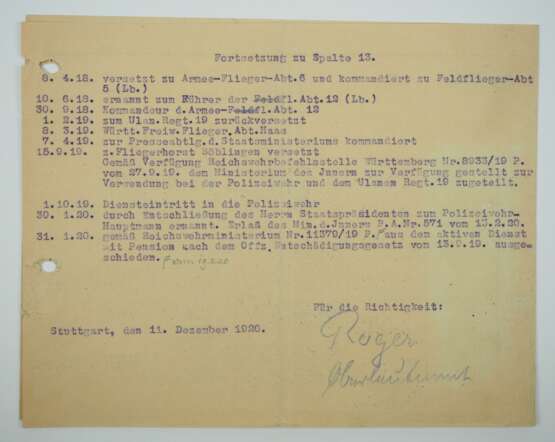 Württemberg: Urkundengruppe eines Rittmeisters im Ulanen-Regiment "König Karl" Nr. 19 / Feldflieger Abteilung 20. - фото 7