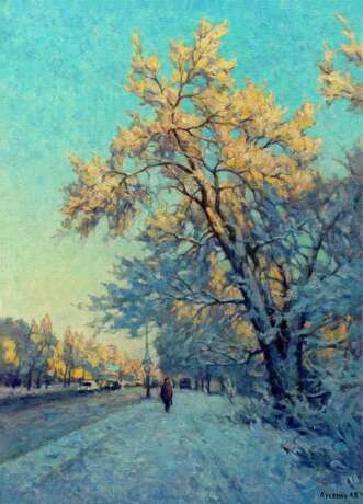 Зимний вечер Canvas Oil Realism Cityscape Ukraine 2023 - photo 1