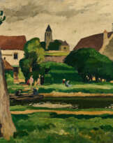 Gaston Balande. Dorfpartie mit Fluss