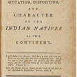 Some Observations on the Situation, Disposition, and Character of the Indian Natives of this Continent - Auction archive