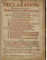 A Declaration of the Sad and Great Persecution and Martyrdom of the People of God, called Quakers, in New-England, for the Worshipping of God
