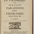Iuvenalia: or Certaine Paradoxes and Problems - Archives des enchères