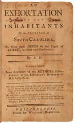 An Exhortation to the Inhabitants of the Province of South Carolina