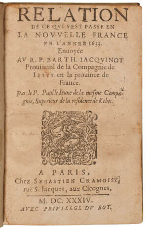 Relation de ce qui s'est passé en La Nouvelle France en l'année 1633 - photo 1