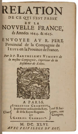 Relation de ce qui s'est passé en La Nouvelle France, és années 1644 & 1645 - фото 1