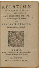 Relation de ce qui s'est passe de plus remarquable aux missions des PP de la compagnie de Jésus en La Nouvelle France es années 1657 & 1658