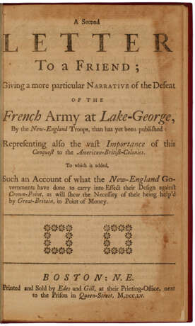 Narrative of the Defeat of the French Army at Lake-George - Foto 1