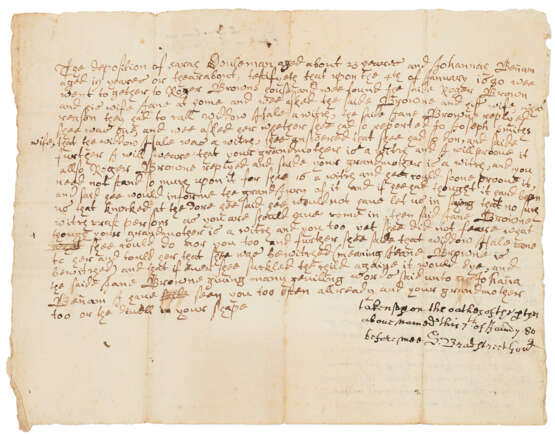 A deposition in a case of witchcraft concerning Mary Hale - photo 1