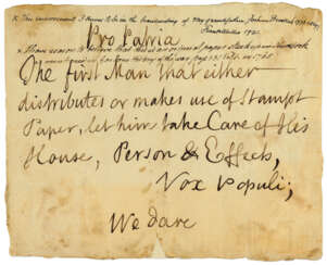 The Stamp Act Defiance Placard