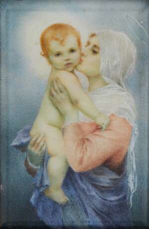 Cadre avec l`image de la Vierge &agrave; l`Enfant. Autriche-Hongrie Vienne. Vers 1900 Silver guilloche enamel gilding Neorococo 8.7 - photo 2