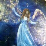 "Сияющий Ангел" Холст на подрамнике Акрил Абстрактный экспрессионизм Мифологическая живопись Киргизия 2023 г. - фото 3