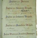Autographen Mappe für den Generalleutnant von Schack anläßlich seines 50jährigen Dienstjubiläums am 22. Dezember 1856 - das Offizierskorps der 15. Division. - Foto 2