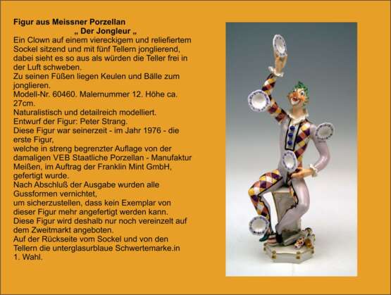 Meissen Figur *Der Jongleur* Peter Strang - Foto 5