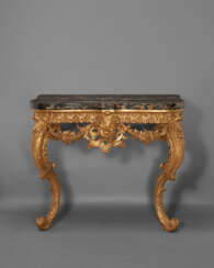 A GEORGE II GILTWOOD SIDE TABLE