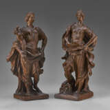 A PAIR OF TERRACOTTA ALLEGORICAL FIGURES OF ABUNDANCE AND FORTUNE - фото 1