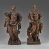 A PAIR OF TERRACOTTA ALLEGORICAL FIGURES OF ABUNDANCE AND FORTUNE - photo 2