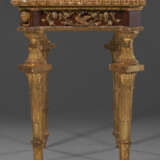 A PAIR OF NORTH ITALIAN GILTWOOD, FAUX PORPHYRY, LAPIS LAZULI AND MARBLE-MOUNTED CONSOLES - photo 6