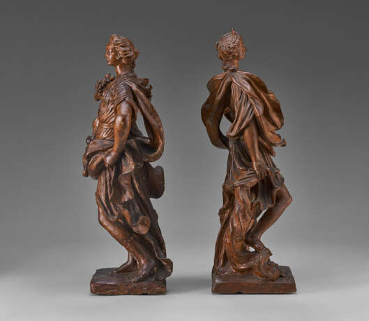 A PAIR OF TERRACOTTA ALLEGORICAL FIGURES OF ABUNDANCE AND FORTUNE - photo 5