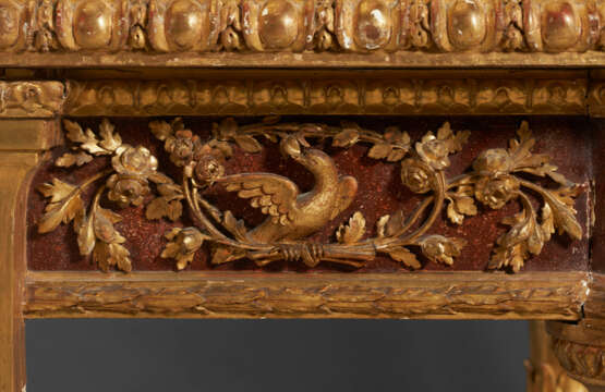 A PAIR OF NORTH ITALIAN GILTWOOD, FAUX PORPHYRY, LAPIS LAZULI AND MARBLE-MOUNTED CONSOLES - photo 9
