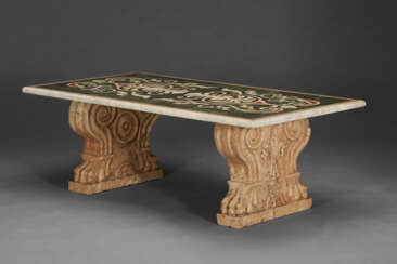 AN ITALIAN INLAID MARBLE LOW TABLE