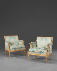 A PAIR OF LOUIS XVI GILTWOOD MARQUISES