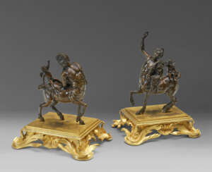 A PAIR OF BRONZE MODELS OF THE FURIETTI CENTAURS