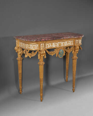 A LOUIS XVI CREAM-PAINTED AND PARCEL-GILT CONSOLE - фото 2