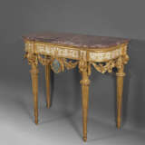 A LOUIS XVI CREAM-PAINTED AND PARCEL-GILT CONSOLE - фото 3