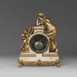 A LOUIS XVI ORMOLU AND WHITE MARBLE MANTEL CLOCK - photo 4