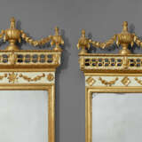 A NEAR PAIR OF NORTH ITALIAN PARCEL-GILT AND BLUE-PAINTED MIRRORS - photo 2