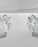 Lalique. A PAIR OF LALIQUE GLASS 'CHENE' CEILING LIGHTS