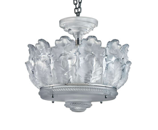 A PAIR OF LALIQUE GLASS 'CHENE' CEILING LIGHTS - photo 6
