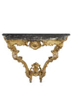 Vergoldetes Holz. A REGENCE GILTWOOD CONSOLE TABLE