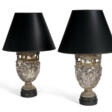 A PAIR OF SILVERED-BRASS AND COPPER VASES, NOW MOUNTED AS LAMPS - Auction archive