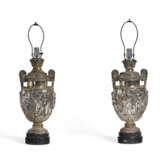 A PAIR OF SILVERED-BRASS AND COPPER VASES, NOW MOUNTED AS LAMPS - фото 6