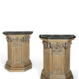 A PAIR OF CARVED OAK PEDESTALS - photo 1