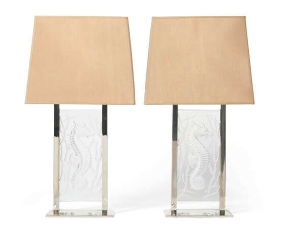 A PAIR OF LALIQUE GLASS 'POSEIDON' TABLE LAMPS - photo 3