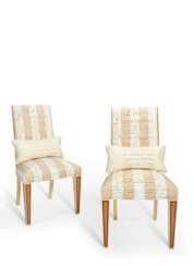 A PAIR OF SATIN-BIRCH, AMBOYNA AND WALNUT SIDE CHAIRS