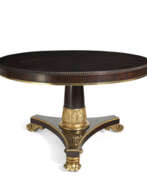 Vergoldetes Holz. A GEORGE IV STYLE MAHOGANY AND PARCEL-GILT CENTER TABLE
