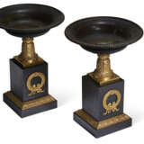 A PAIR OF FRENCH ORMOLU AND PATINATED-BRONZE TAZZE - photo 1