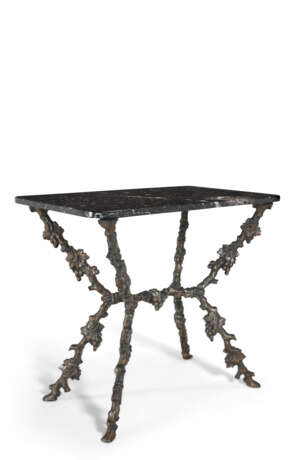 A PAIR OF CAST-IRON MARBLE-TOPPED CONSOLE TABLES - photo 2
