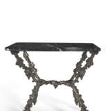 A PAIR OF CAST-IRON MARBLE-TOPPED CONSOLE TABLES - photo 3