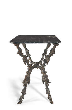 A PAIR OF CAST-IRON MARBLE-TOPPED CONSOLE TABLES - фото 4