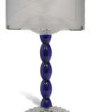 A PAIR OF FRENCH BLUE, ETCHED AND CUT-GLASS TABLE LAMPS - photo 2