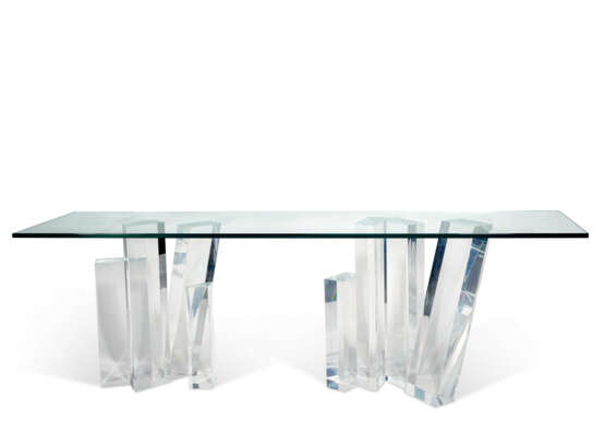 A GLASS AND ACRYLIC CONSOLE TABLE - Foto 1