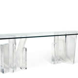A GLASS AND ACRYLIC CONSOLE TABLE - photo 2